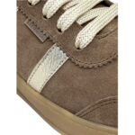 Zapatilla Tabbuso Enna de gamuza avellana con apliques champagne
